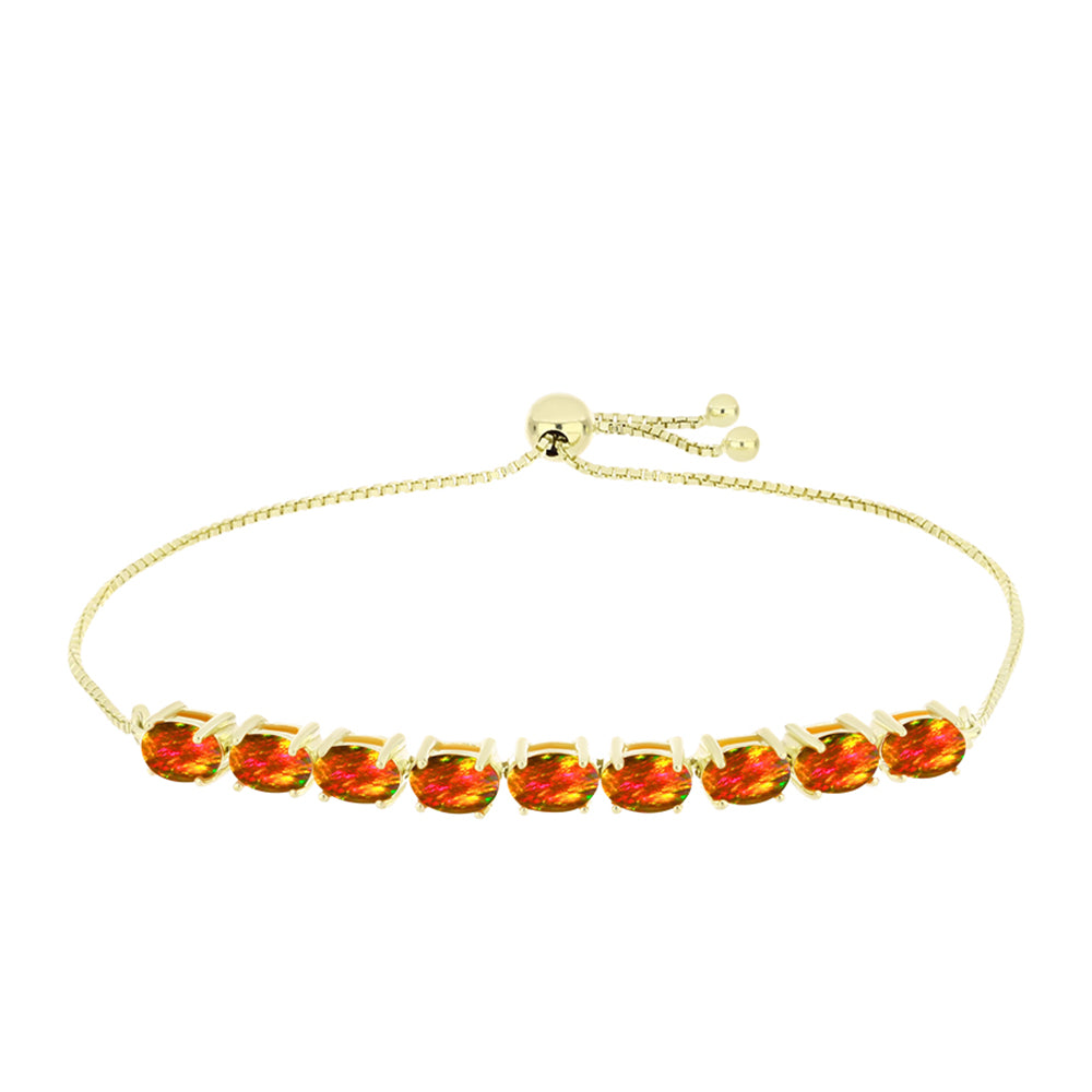 Goldplattiertes Silberarmband mit amerikanischem Feueropal 1 
