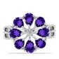 Silberring mit marokkanischem Amethyst und weißem Topas