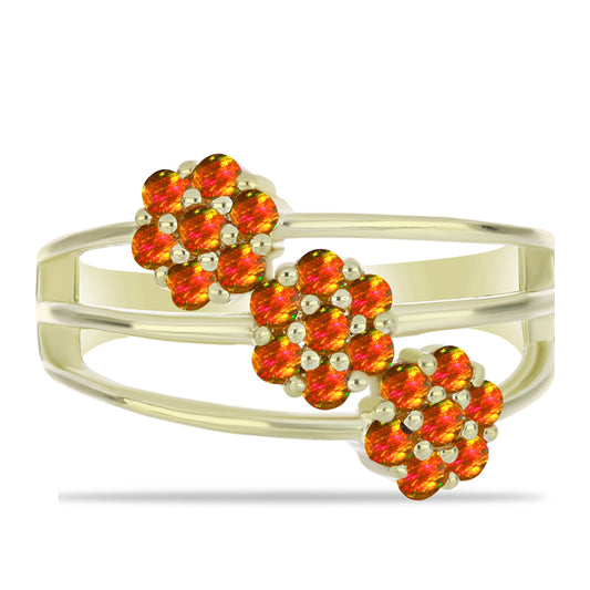 Goldplattierter Silberring mit amerikanischem Feueropal
