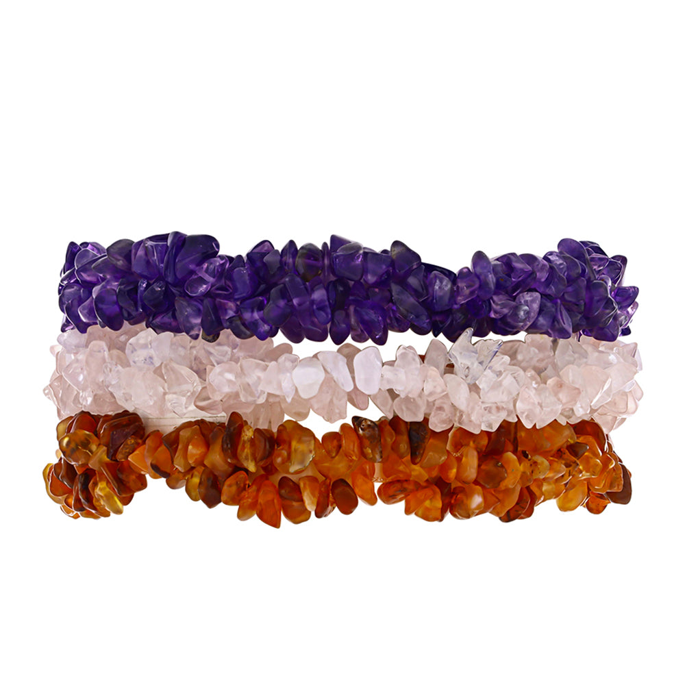 Schmuckgarnitur aus Nugget mit marokkanischem Amethyst und Karneol 2 