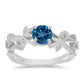 Silberring mit londonblauem Topas und weißem Topas