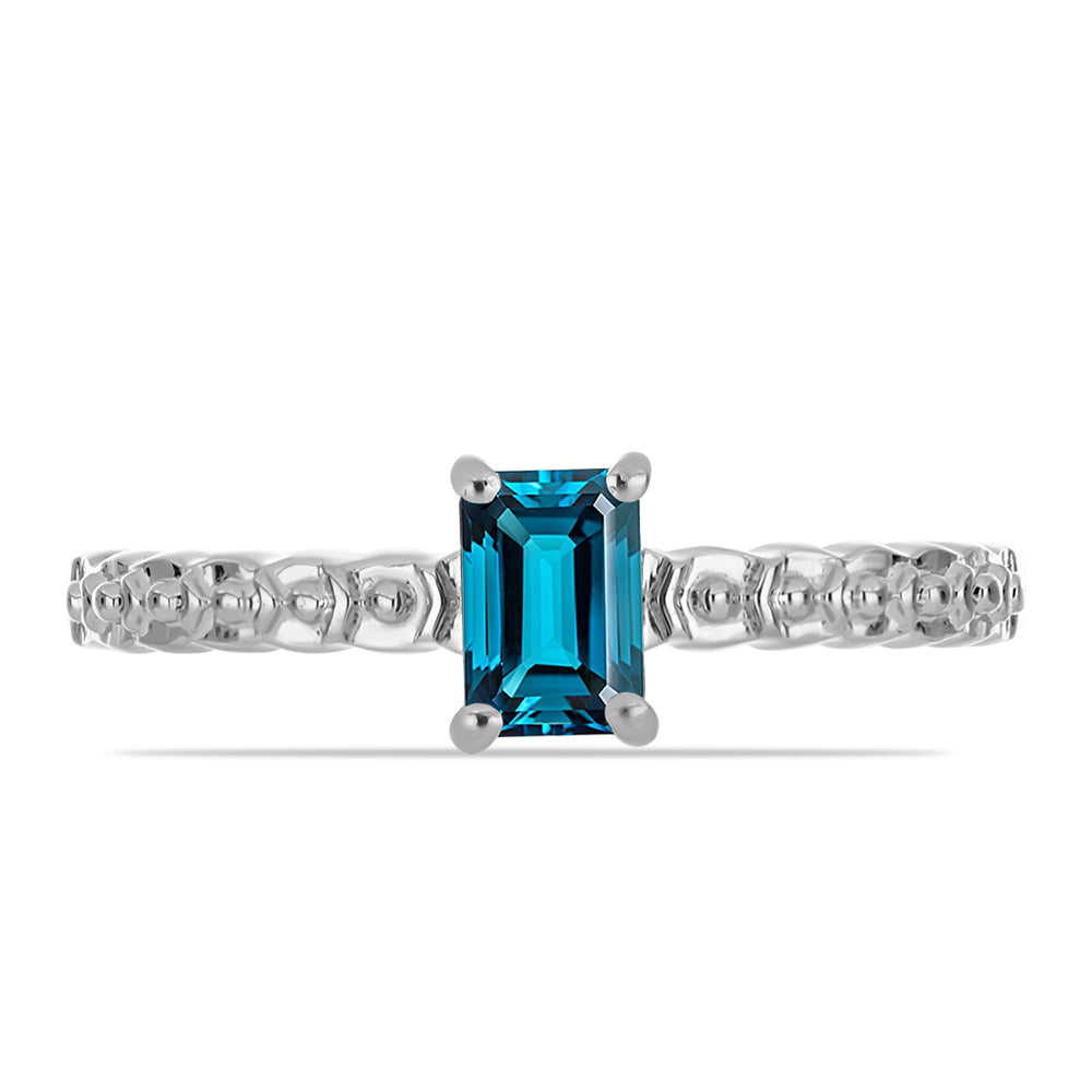 Silberring mit londonblauem Topas 1 