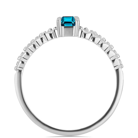 Silberring mit londonblauem Topas
