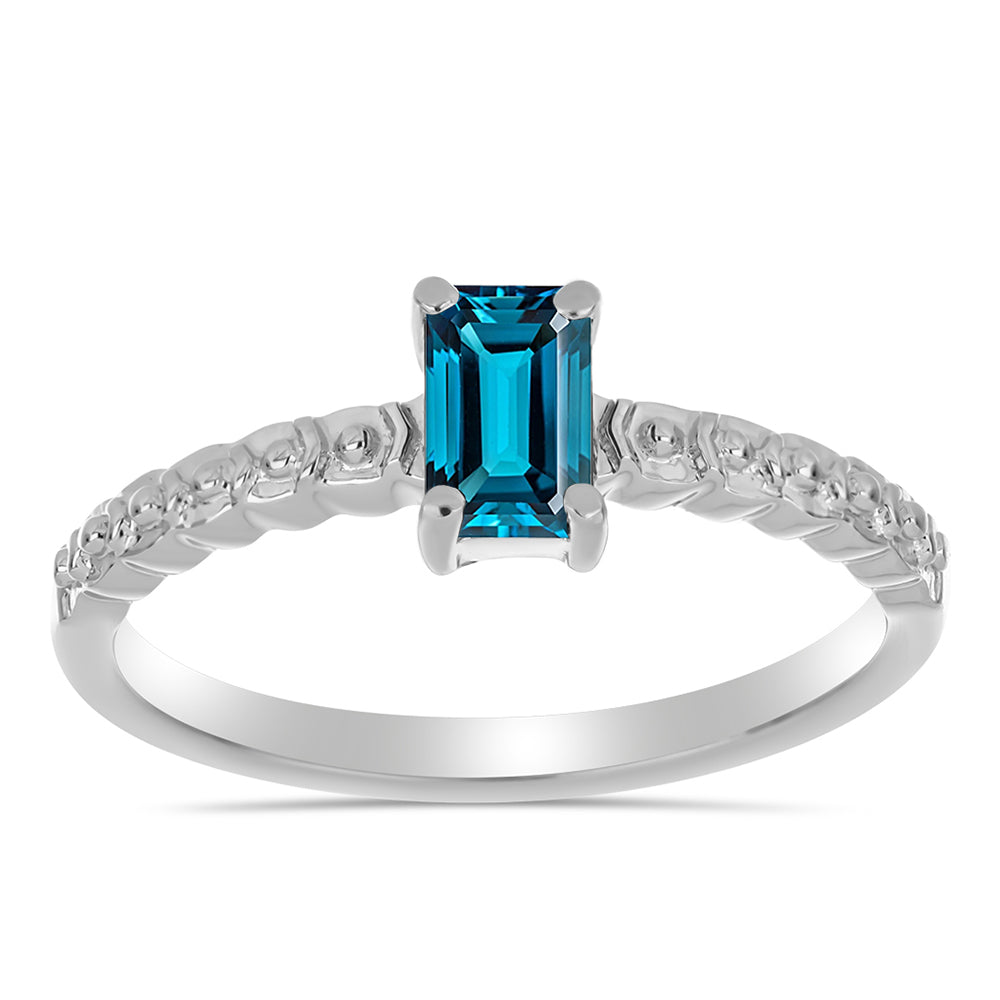Silberring mit londonblauem Topas 3 