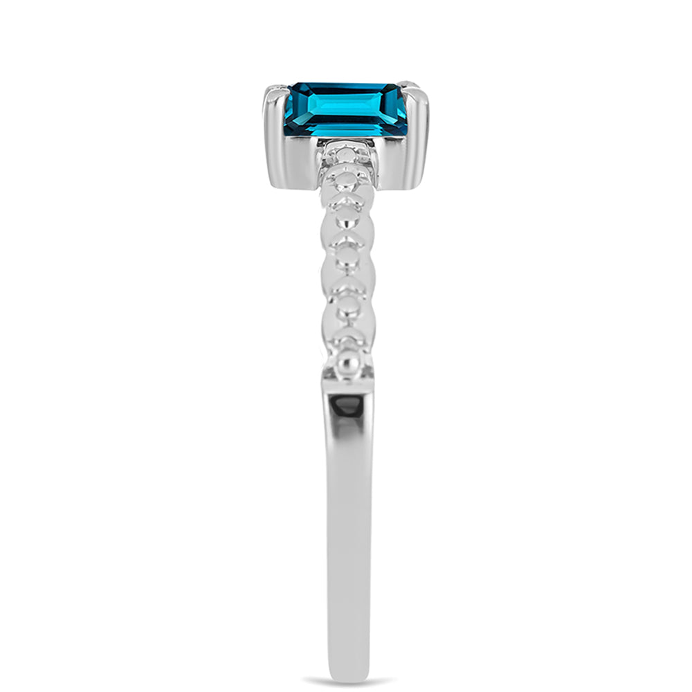 Silberring mit londonblauem Topas 4 
