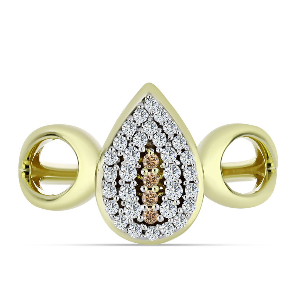 schmuckgarnitur aus Goldplattierte Silber mit Champagner-Diamant und weißem Topas 3 