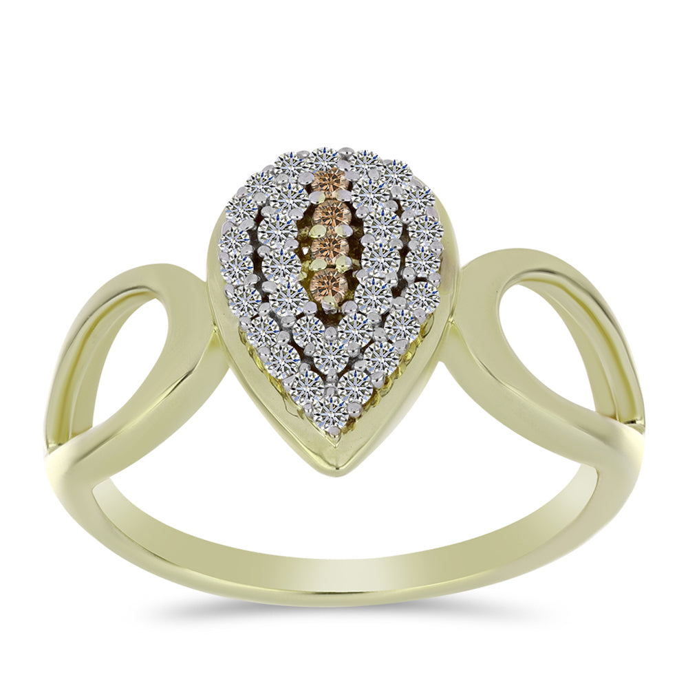 schmuckgarnitur aus Goldplattierte Silber mit Champagner-Diamant und weißem Topas 8 