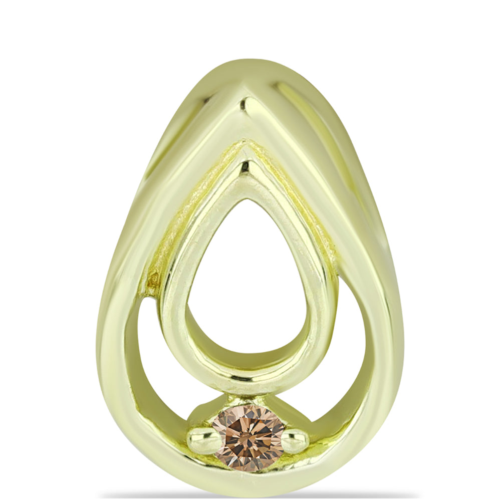 Goldplattierter Silberanhänger mit Champagner-Diamant 1 