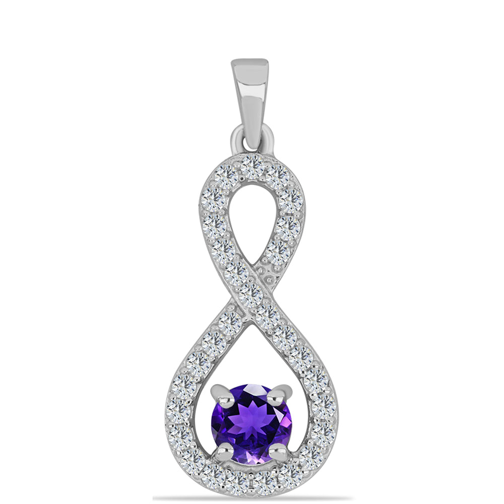 Silberanhänger mit marokkanischem Amethyst und weißem Topas 1 