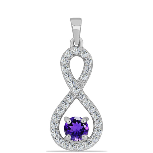Silberanhänger mit marokkanischem Amethyst und weißem Topas