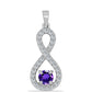 Silberanhänger mit marokkanischem Amethyst und weißem Topas