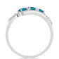 Silberring mit londonblauem Topas und weißem Topas