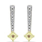 Goldplattierte Silberohrringe mit Champagner-Diamant und weißem Diamant