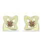 Goldplattierte Silberohrringe mit Champagner-Diamant