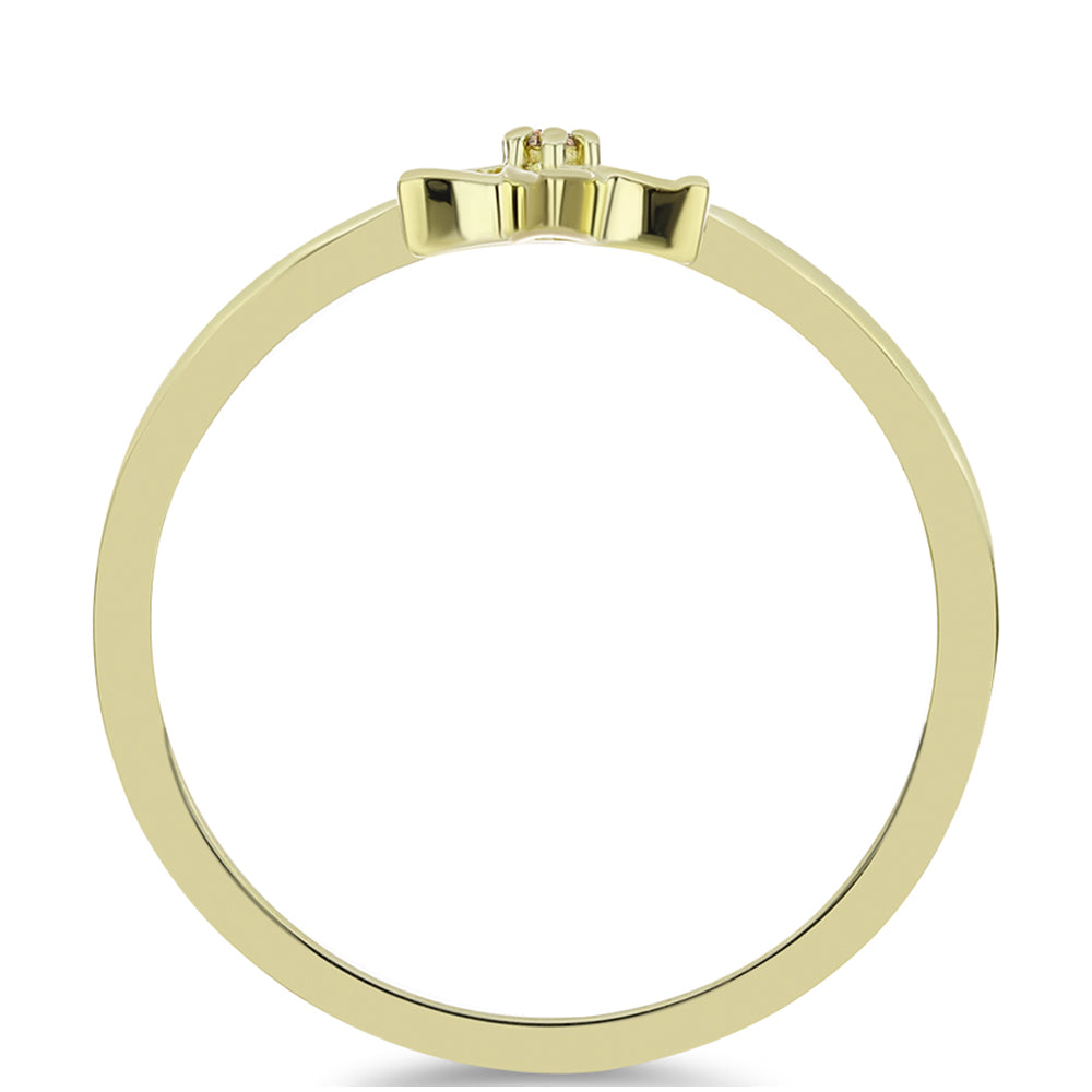 Goldplattierter Silberring mit Champagner-Diamant 2 