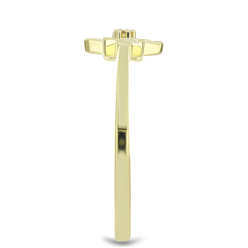 Goldplattierter Silberring mit Champagner-Diamant 4 