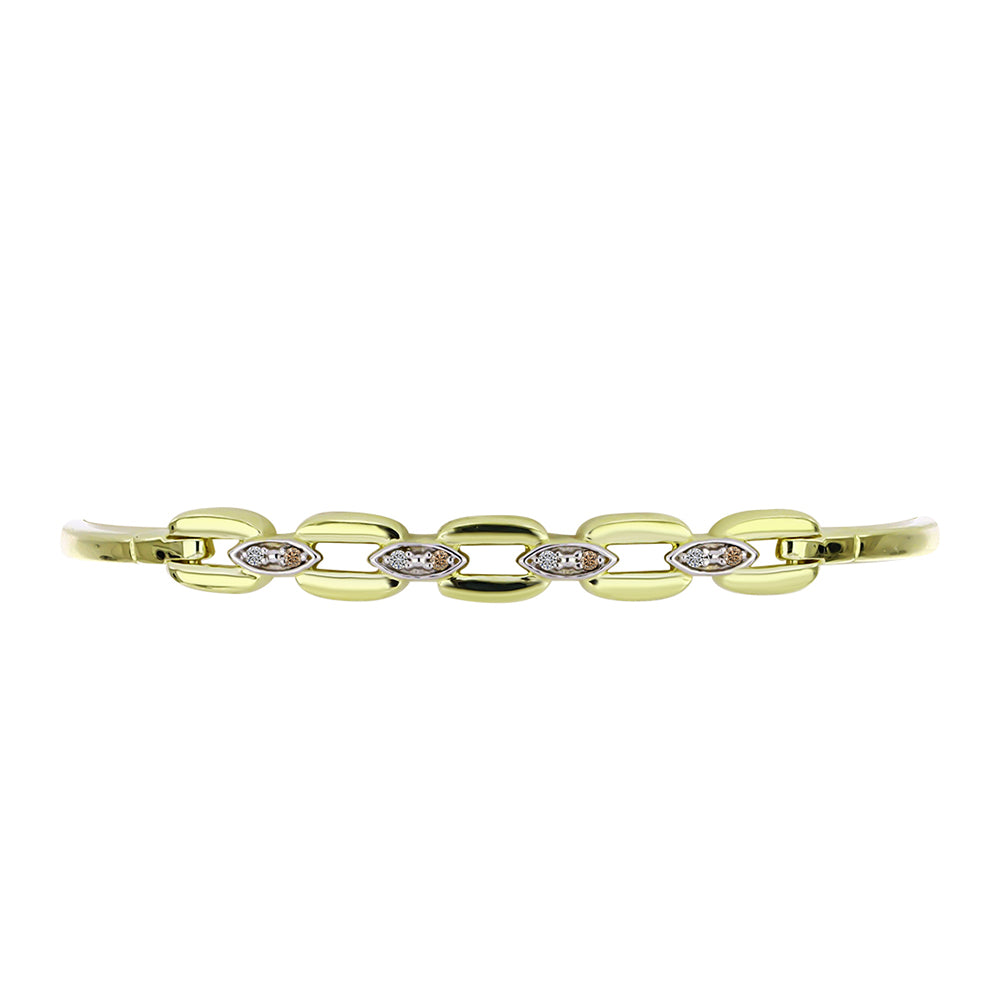 Goldplattiertes Silberarmband mit Champagner-Diamant und weißem Diamant 2 