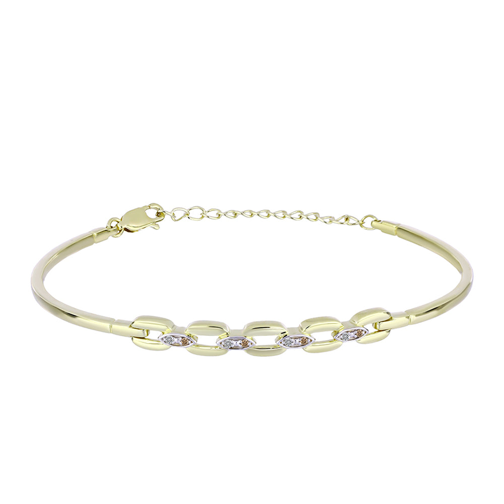Goldplattiertes Silberarmband mit Champagner-Diamant und weißem Diamant 1 