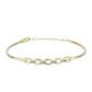 Goldplattiertes Silberarmband mit Champagner-Diamant und weißem Diamant