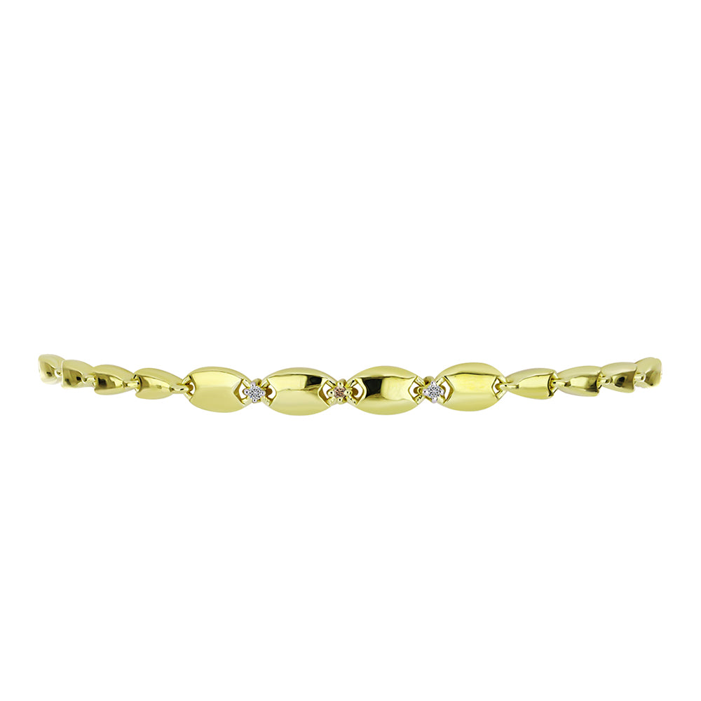 Goldplattiertes Silberarmband mit Champagner-Diamant und weißem Diamant 2 