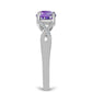 Silberring mit marokkanischem Amethyst und weißem Topas