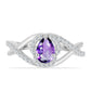 Silberring mit marokkanischem Amethyst und weißem Topas