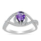Silberring mit marokkanischem Amethyst und weißem Topas