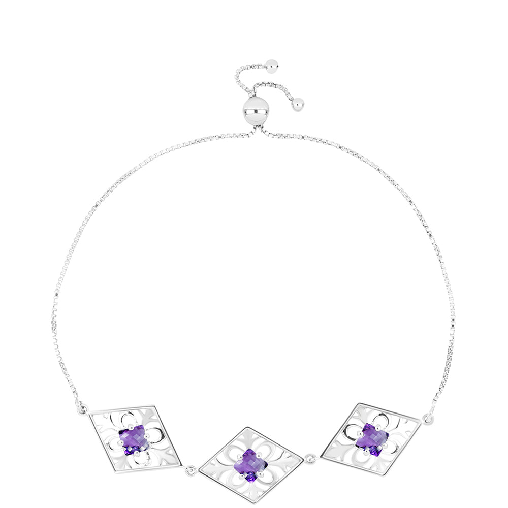 Silberarmband mit marokkanischem Amethyst 1 