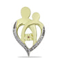 Goldplattierter Silberanhänger mit Champagner-Diamant und weißem Diamant