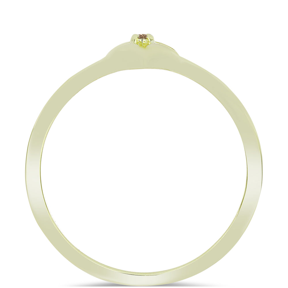 Goldplattierter Silberring mit Champagner-Diamant 2 