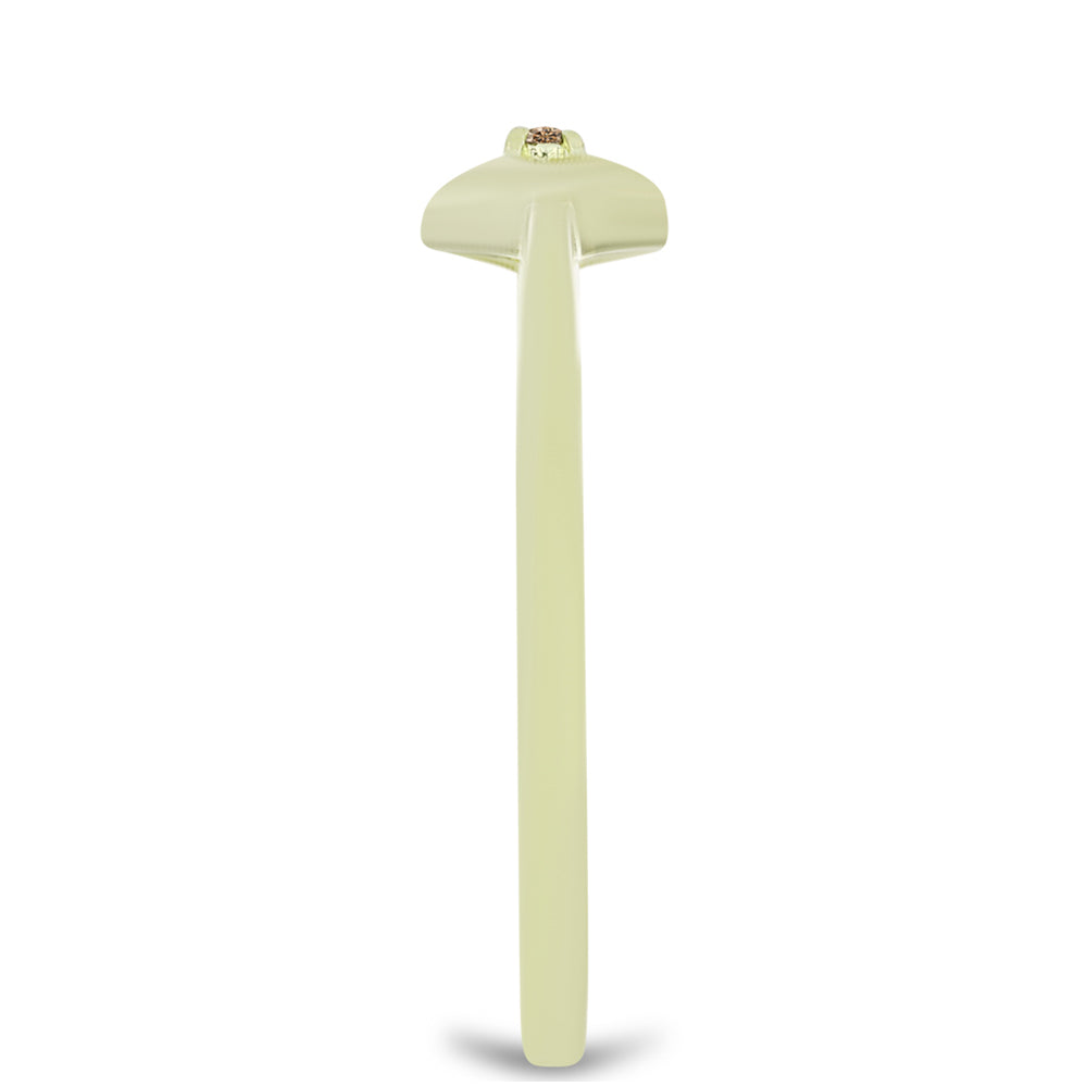 Goldplattierter Silberring mit Champagner-Diamant 4 