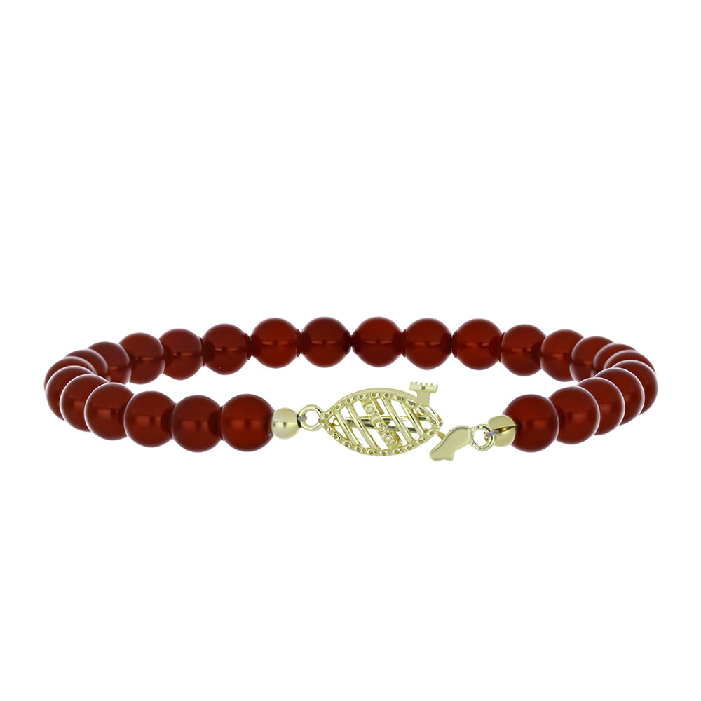 Goldplattiertes Silberarmband mit roter Süßwasserperle 1 