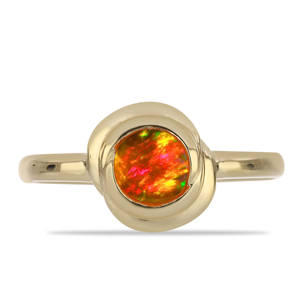 Goldplattierter Silberring mit amerikanischem Feueropal 1 