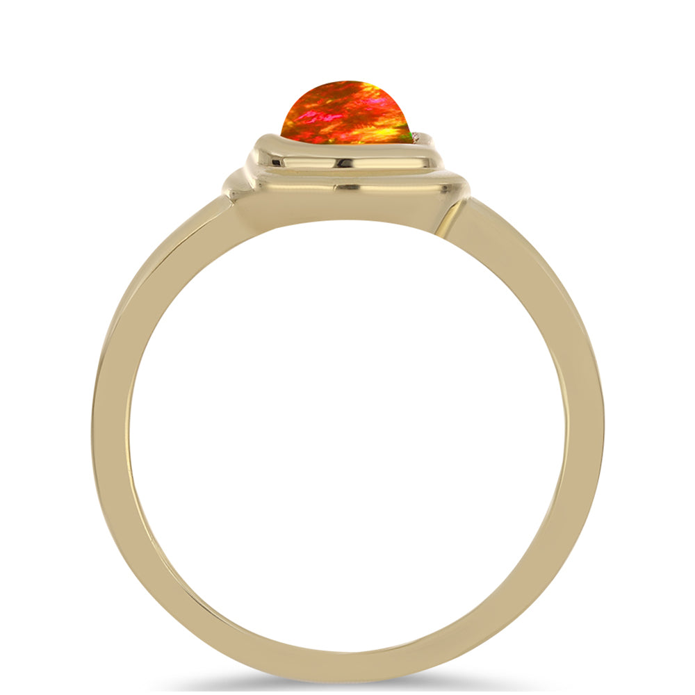Goldplattierter Silberring mit amerikanischem Feueropal 2 