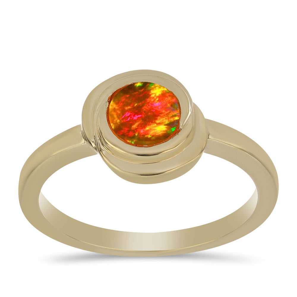 Goldplattierter Silberring mit amerikanischem Feueropal 3 