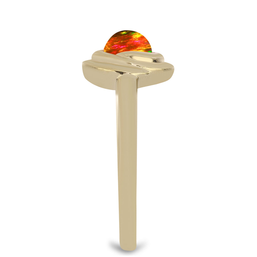 Goldplattierter Silberring mit amerikanischem Feueropal 4 