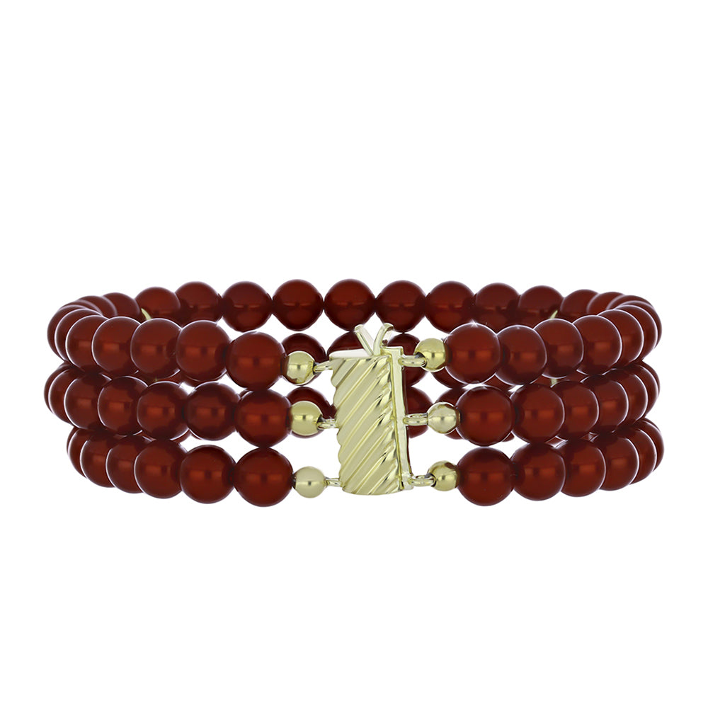 Goldplattiertes Silberarmband mit roter Süßwasserperle 2 