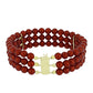 Goldplattiertes Silberarmband mit roter Süßwasserperle