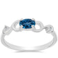 Silberring mit londonblauem Topas und weißem Topas