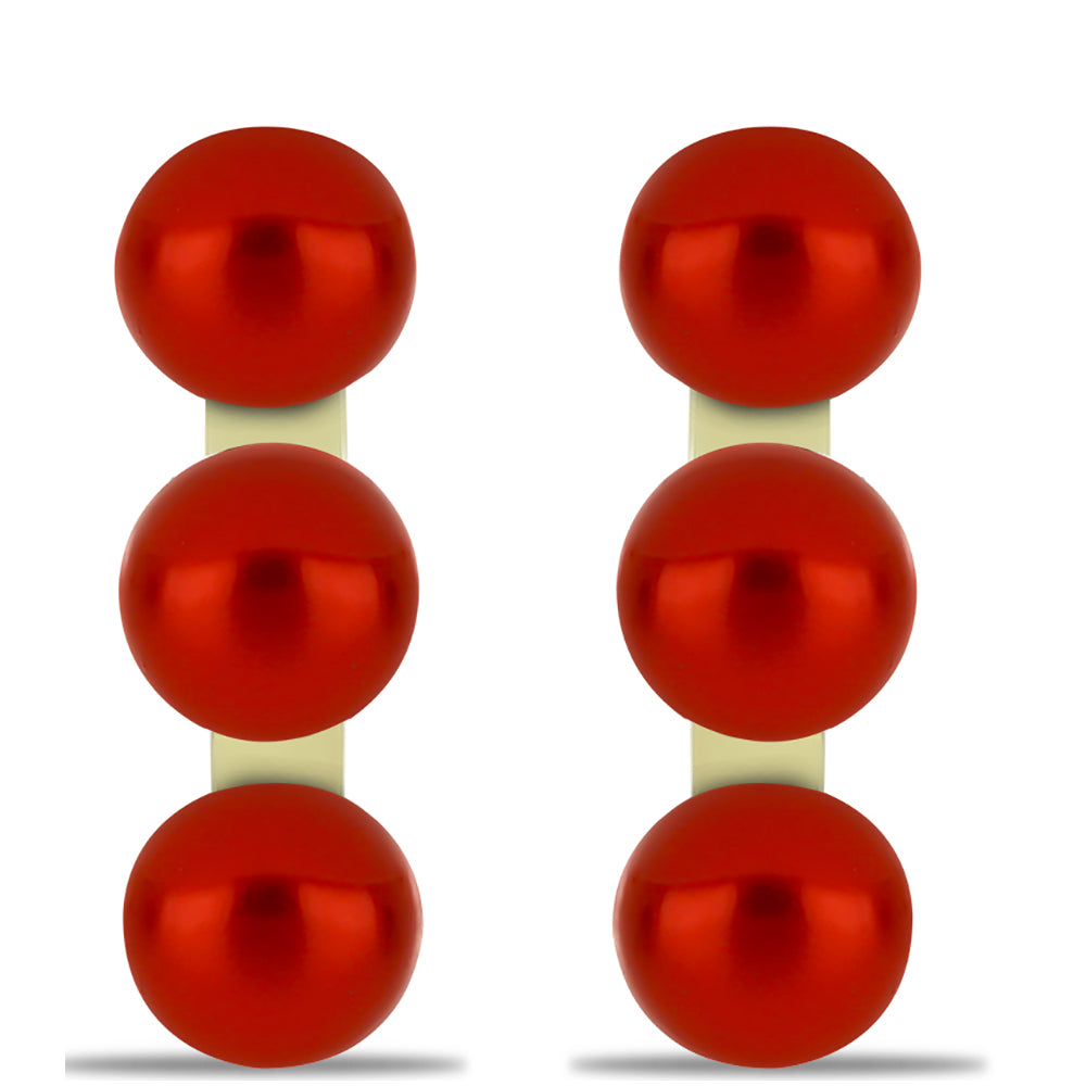 Goldplattierte Silberohrringe mit roter Süßwasserperle 1 