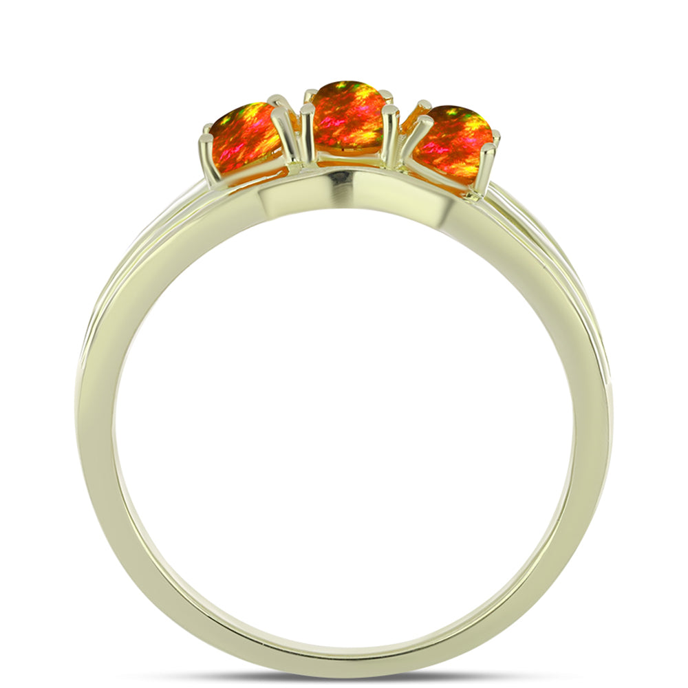 Goldplattierter Silberring mit amerikanischem Feueropal 2 