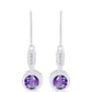 Silberohrringe mit marokkanischem Amethyst und weißem Topas