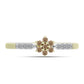 Goldplattierter Silberring mit Champagner-Diamant und weißem Diamant