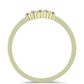 Goldplattierter Silberring mit Champagner-Diamant und weißem Diamant