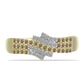 Goldplattierter Silberring mit Champagner-Diamant und weißem Diamant