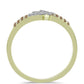 Goldplattierter Silberring mit Champagner-Diamant und weißem Diamant