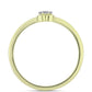 Goldplattierter Silberring mit Champagner-Diamant und weißem Diamant
