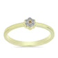 Goldplattierter Silberring mit Champagner-Diamant und weißem Diamant