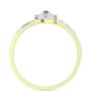 Goldplattierter Silberring mit Champagner-Diamant und weißem Diamant
