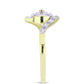 Goldplattierter Silberring mit Champagner-Diamant und weißem Diamant